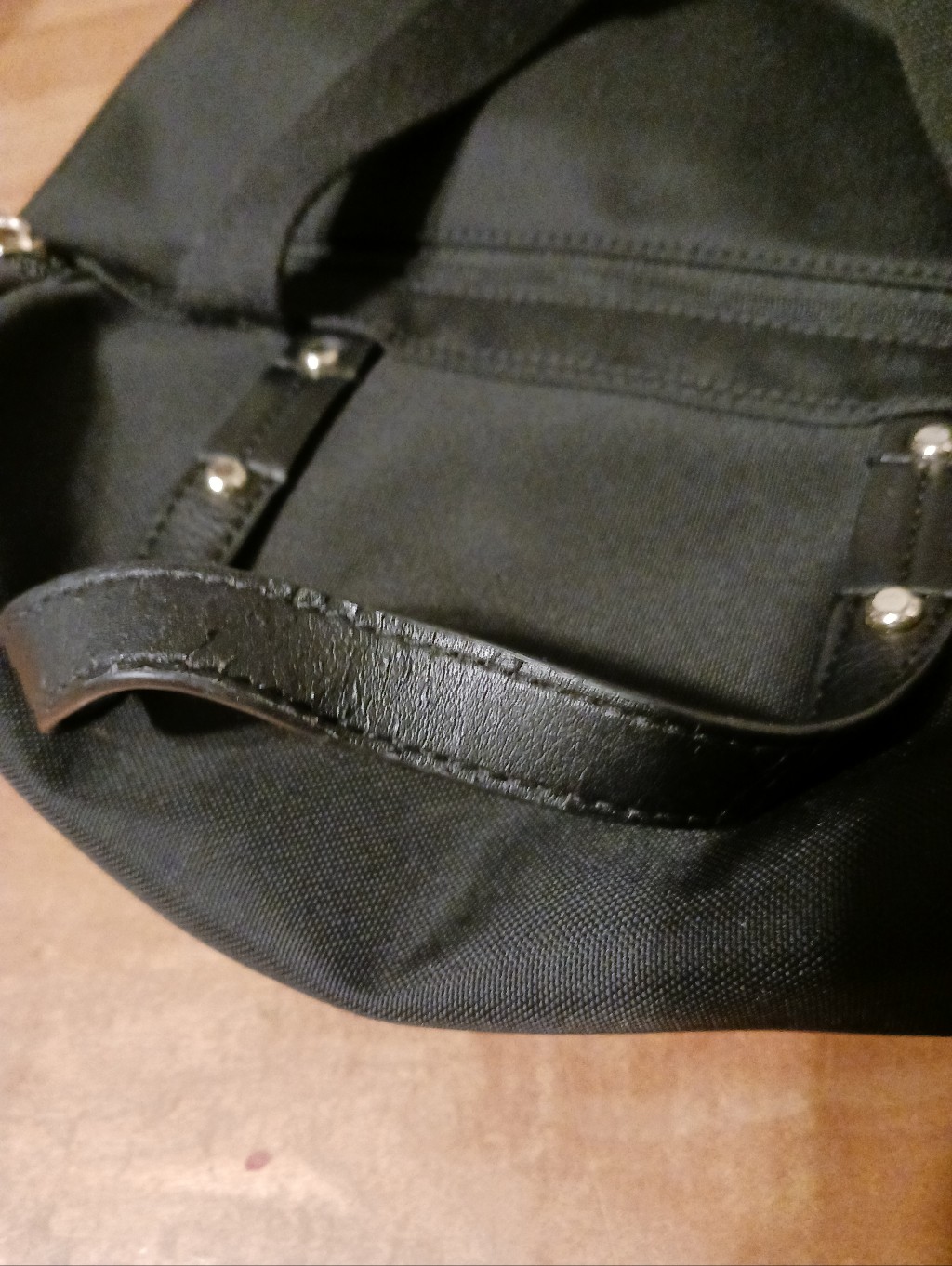 Le Tanneur Black Nylon Backpack With Front Zip Pocket - Like New Condition! — image 7 of 8